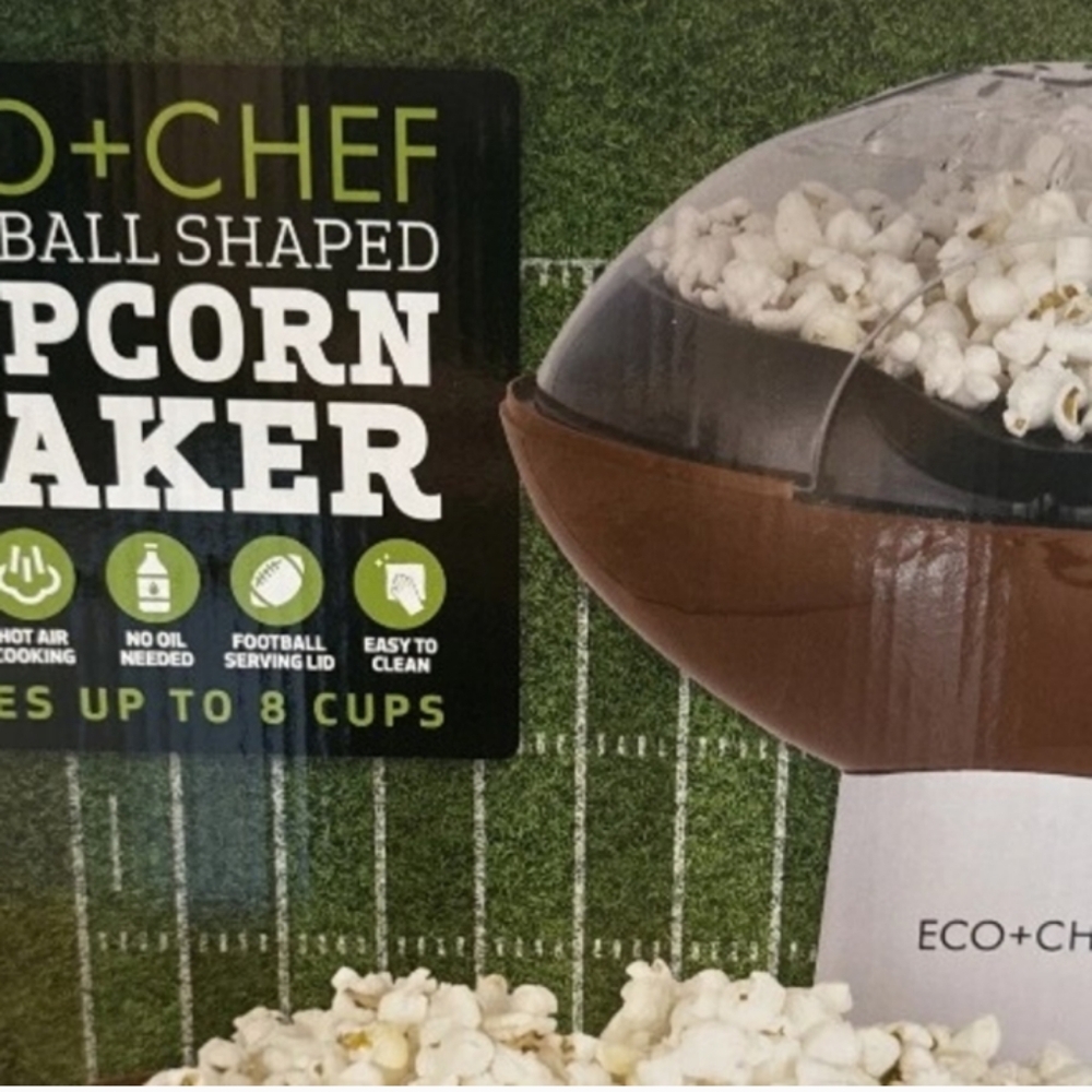 ECO+CHEF Football Shaped Popcorn Maker with Built-in Bowl - Picture 8 of 9